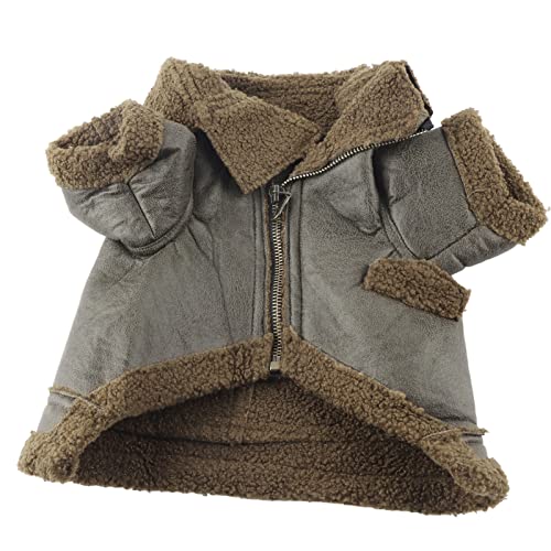 Hundelederjacke Warmer Wintermantel für Hunde und Katzen (XL) von NinGYiYan