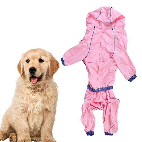 Rosa wasserdichte Haustier Regenmanteljacke Kapuze für Hunde Katzen, die im Regen pu Material Laufen (Größe 10 (19,8 mm / 0,78 Zoll ID)) von NinGYiYan