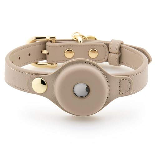 NINA WOOF - Cupertino Hundehalsband kompatibel mit Airtag 2021, Geschirre & Leinen aus veganem Leder mit Hunde (S (Nacken: 12x15)) von Nina Woof