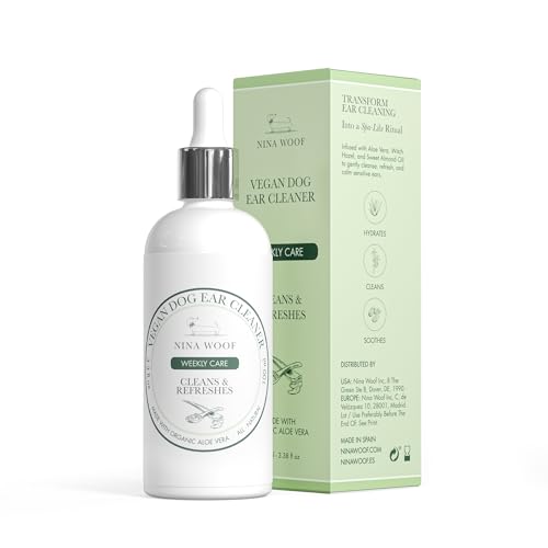 Nina Woof Ohrenreiniger für Hunde – Vegane Aloe- & Hamamelis-Formel, Sanfter Entferner von Wachs & Geruch für alle Rassen, 100 ml Nina Woof Ohrenreiniger für Hunde – Vegane Aloe- & Hamamelis-Formel, Sanfter Entferner von Wachs & Geruch für alle Rassen, 100 ml von Nina Woof