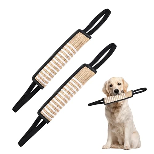 Ninesun Beißring für Hunde, aus Jute, sehr robust, für K9-Training, mit zwei Schlaufen, 30 cm, 2 Stück von Ninesun