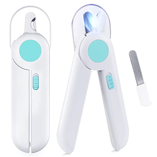 Ninonly Krallenschere für Hunde und Katzen Nagelknipser mit Led-Licht und Spritzfest Schutzvorrichtung, Nagelschneider Nagelschere mit Feile für Mittlere Kleine Haustiere Ninonly Krallenschere für Hunde und Katzen Nagelknipser mit Led-Licht und Spritzfest Schutzvorrichtung, Nagelschneider Nagelschere mit Feile für Mittlere Kleine Haustiere von Ninonly