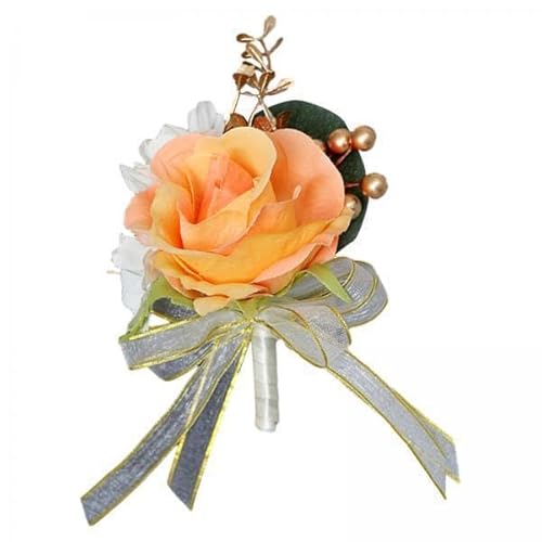 Nishiyuenyi 2 X Hochzeitsblumen Ansteckblume, Brosche für Anzug, Bräutigam, Blume Im Knopfloch für Den Bräutigam Zum Jahrestag, Valentinstag, Hochzeit von Nishiyuenyi