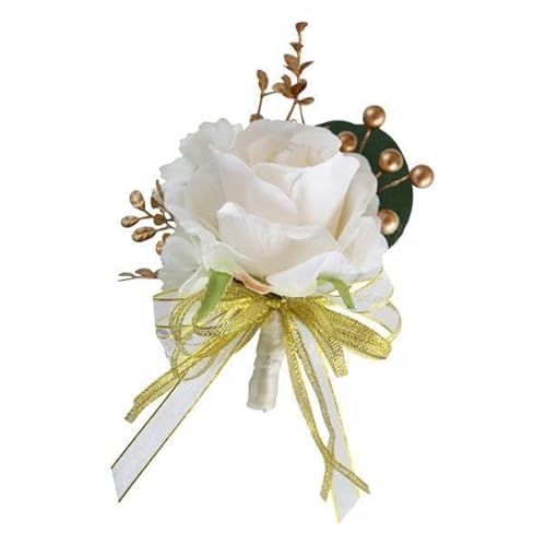 Nishiyuenyi 3 X Hochzeits Blumen Boutonniere Brosche für Anzug, Bräutigam, Blumen Bräutigam Boutonniere für Jahrestag, Valentinstag, Hochzeit von Nishiyuenyi