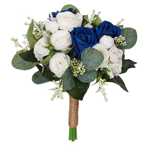 Nishiyuenyi Hochzeitsstrauß Fake Blumenstrauß Brautjungfernstrauß Tossing Bouquet für Braut Brautjungfern Jahrestag Französische Rustikale Hochzeit, Blau Weiss Nishiyuenyi Hochzeitsstrauß Fake Blumenstrauß Brautjungfernstrauß Tossing Bouquet für Braut Brautjungfern Jahrestag Französische Rustikale Hochzeit, Blau Weiss von Nishiyuenyi