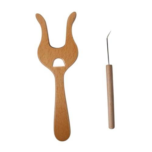 Nishiyuenyi Strickgabel, Flechtwerkzeug, Holz, Strickwebstuhl-Set, Gebogene Nadel für Hüte, Puppen, Schmuck Nishiyuenyi Strickgabel, Flechtwerkzeug, Holz, Strickwebstuhl-Set, Gebogene Nadel für Hüte, Puppen, Schmuck von Nishiyuenyi