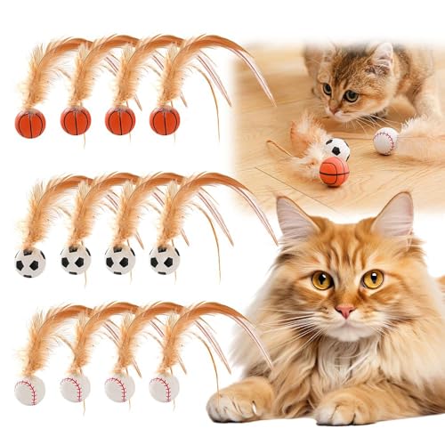 Nisone Cat Buncing Ball, 2025 Neu Katzenspielzeug Bälle mit Feder, Interaktives Katzenspielzeug Hohe Elastizität Federspielzeug für Katzen Hüpfball für Katzen Wackelball Kätzchenjagdspielzeug (12PC) Nisone Cat Buncing Ball, 2025 Neu Katzenspielzeug Bälle mit Feder, Interaktives Katzenspielzeug Hohe Elastizität Federspielzeug für Katzen Hüpfball für Katzen Wackelball Kätzchenjagdspielzeug (12PC) von Nisone