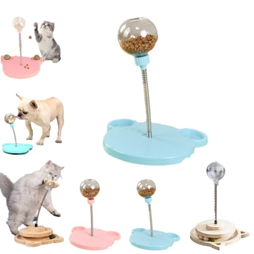 Nisone Wackelndes Leckerli Spielzeug,Futterball FüR,Intelligenzspielzeug FüR,Futterball FüR, Leckerli Ball FüR,FöRdert Gesunde Essgewohnheiten Und Mentale Stimulation (blau) von Nisone