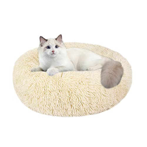 Katzenbetten für Indoor-Katzen, 61 cm, Hundebett für kleine Melium-Hunde, waschbares, rundes Haustierbett für Welpen und Kätzchen mit rutschfester Unterseite von Nisrada