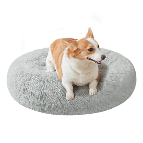 Nisrada Hundebett für kleine, mittelgroße und große Hunde, 70cm, waschbar, rund, gemütlich, weich, Haustierbett für Welpen und Kätzchen, mit Rutschfester Unterseite von Nisrada
