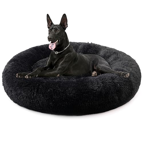 Nisrada Hundebett für kleine, mittelgroße und große Hunde, 70cm, waschbar, rund, gemütlich, weich, Haustierbett für Welpen und Kätzchen, mit Rutschfester Unterseite von Nisrada