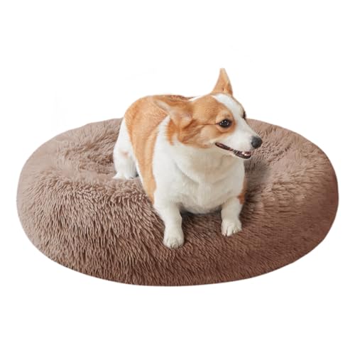 Nisrada Katzenbetten für Indoor-Katzen, 60cm Hundebett für kleine Melium große Hunde, waschbares, rundes Haustierbett für Welpen und Kätzchen mit Rutschfester Unterseite von Nisrada