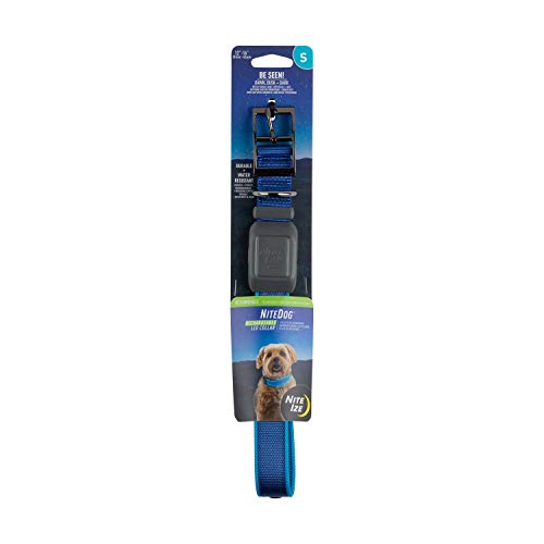 Nite Ize NiteDog Wiederaufladbares LED-Halsband, USB wiederaufladbar, beleuchtet, mit Metallschnalle, wasserabweisend, klein, Blau von Nite Ize
