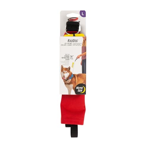Nite Ize Raddog All-in-One-Halsband und Leine, Robustes Hundehalsband mit integrierter einziehbarer Leine, 40,6 cm bis 50,8 cm Halsband, Rot, Größe L Nite Ize Raddog All-in-One-Halsband und Leine, Robustes Hundehalsband mit integrierter einziehbarer Leine, 40,6 cm bis 50,8 cm Halsband, Rot, Größe L von Nite Ize
