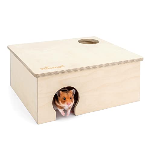Niteangel Hamster Birke Kammer Versteck für kleine Haustiere Woodland House Habitats Dekor für Hamster Mäuse Rennmäuse Maus (rechteckig 3-Kammer groß) von Niteangel