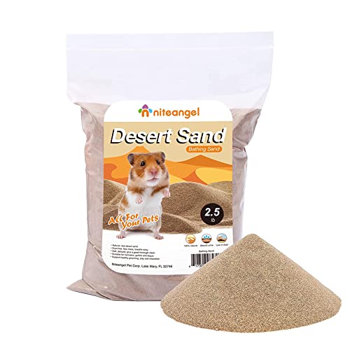 Niteangel Hamster Wüstenbad Sand | Staubfreier Badesand oder Streusand für Hamster, Chinchillas, Gerbils, Mäuse, Degus oder andere kleine Haustiere (1kg, Wüstensand) von Niteangel