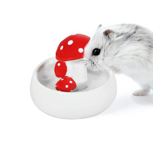 Niteangel Hamster-Futter- und Wassernäpfe - Pilz-Keramik-Serie, Futternapf für Zwerghamster, Rennmäuse, Mäuse, Ratten oder andere ähnlich große kleine Haustiere (Wassernapf) von Niteangel