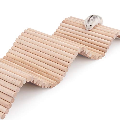 Niteangel Hamster Kletterleiter Holz Hängebrücke für Meerschweinchen Ratten Igel Wüstenmäuse Zuckergleiter und andere Kleintiere, 26.4” x 7.9" von Niteangel