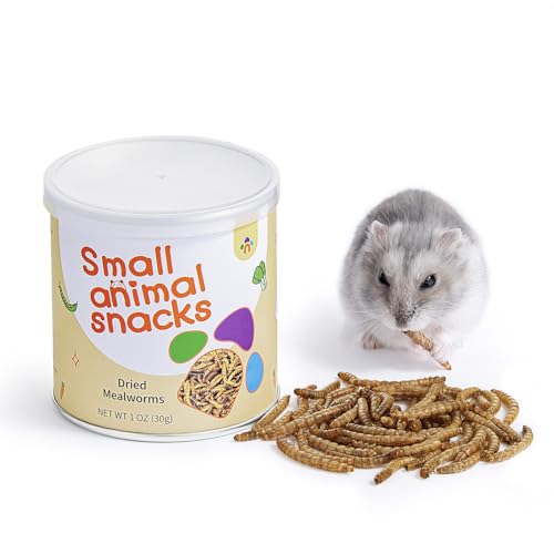 Niteangel Hamster-Snacks und Leckerlis Spielzeug - Natürlicher Leckerbissen für Zwerghamster, Syrische Hamster, Robo Hamster, Gerbils, Mäuse, Degus oder (Dried Mealworms - 1oz (30g)) von Niteangel