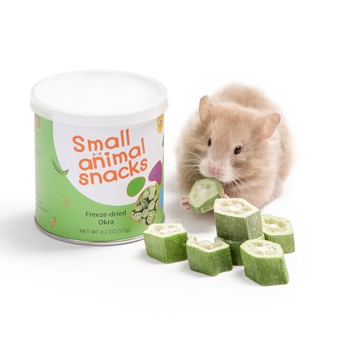 Niteangel Hamster-Snacks und Leckerlis Spielzeug - Natürlicher Leckerbissen für Zwerghamster, Syrische Hamster, Robo Hamster, Gerbils, Mäuse, Degus oder (Freeze-Dried Okra - 0.2oz (5.5g)) von Niteangel