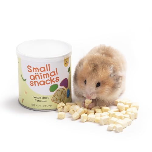 Niteangel Hamster-Snacks und Leckerlis Spielzeug - Natürlicher Leckerbissen für Zwerghamster, Syrische Hamster, Robo Hamster, Gerbils, Mäuse, Degus oder (Freeze-Dried Tofu 5mm - 0.7oz (20g)) von Niteangel