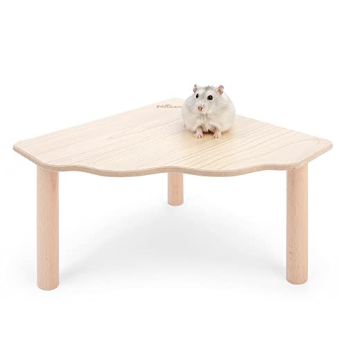 Niteangel Hamster Spielpodest aus Holz für Zwerghamster, Syrische Hamster, Gerbils, Mäuse, Degus oder andere kleine Haustiere (Dreieck - 5,9'' Höhe, Burlywood) von Niteangel