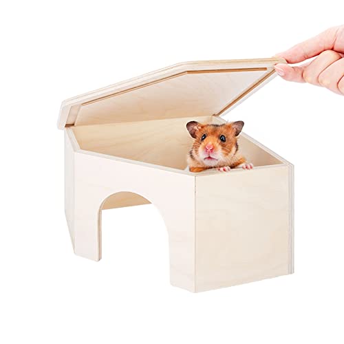 Niteangel Hamsterhaus mit Kletterleiter für Hamster, Rennmäuse, Mäuse oder ähnliche Haustiere (dreieckige Hamsterhütte - für Syrien) von Niteangel