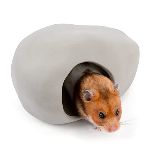 Niteangel Keramik-Hamster-Habitat-Versteck für syrische Zwerghamster, Mäuse, Rennmäuse, Lemmings oder andere ähnlich große kleine Haustiere (Steinform – für Syrien) von Niteangel