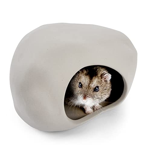 Niteangel Keramik-Hamster-Habitat Versteck - Versteck für syrische Zwerghamster, Mäuse, Rennmäuse, Lemminge oder andere ähnlich große Kleintiere (steinförmig - für Zwerge) von Niteangel