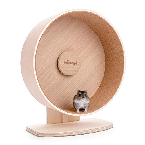 Niteangel Hamsterrad aus Holz: Geräuschloses Rad für Hamster, Rennmäuse, Mäuse und andere kleine Haustiere ähnlicher Größe (M) von Niteangel