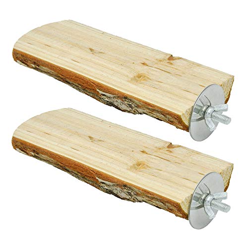 Niteangel Papageienkäfig Sitzstange aus Holz Plattform für Vögel (2 Packungen) von Niteangel