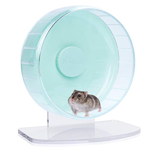 Niteangel Super-leise Hamsterräder - Leise Spinner-Hamsterräder mit verstellbarem Ständer für Zwerghamster, Gerbils, Mäuse oder andere kleine Tiere (S, Mintgrün) von Niteangel