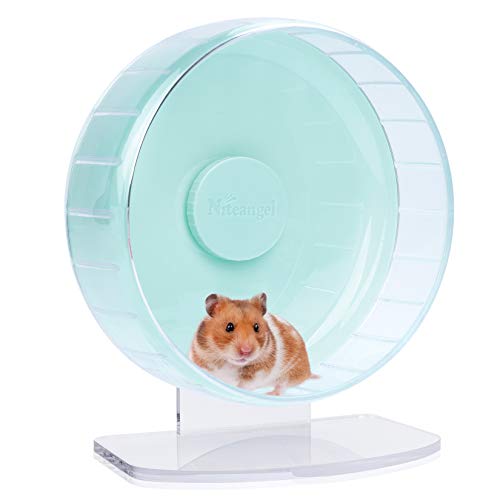 Niteangel Super-leise Hamsterräder - Leise Spinner-Hamsterräder mit verstellbarem Ständer für Zwerghamster, Gerbils, Mäuse oder andere kleine Tiere (M, Mintgrün) von Niteangel