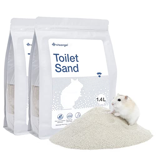 Niteangel Trainingsstreu Töpfchen Sand - Hamster Sandbad für syrische Zwerghamster Rennmäuse Lemming Degus oder andere kleine Haustiere (1,4 x 2 - blaues Etikett) von Niteangel