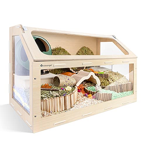 Niteangel Vista Hamsterkäfig mit schräger Öffnung - MDF Aspen Kleintierkäfig für syrische Zwerghamster, Degus, Mäuse oder ähnlich große Haustiere (M -103.4 x 57.7 x 58.2cm) (S - 83.6 x 43.7 x 53.6cm) Niteangel Vista Hamsterkäfig mit schräger Öffnung - MDF Aspen Kleintierkäfig für syrische Zwerghamster, Degus, Mäuse oder ähnlich große Haustiere (M -103.4 x 57.7 x 58.2cm) (S - 83.6 x 43.7 x 53.6cm) von Niteangel