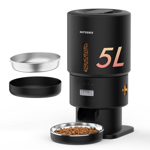 Automatischer Katzenfutterspender - Nityers 21 Tassen/5L Zeitgesteuerter Katzenfutterspender Schwarz Automatischer Katzenfutterspender - Nityers 21 Tassen/5L Zeitgesteuerter Katzenfutterspender Schwarz von Nityers