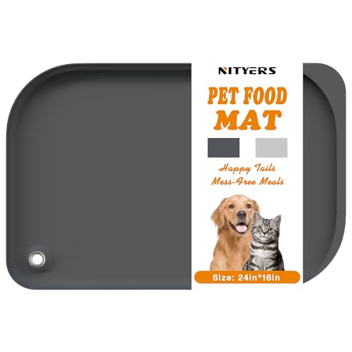 Nityers Haustier-Futtermatte für Katzen und Hunde, Dunkelgrau von Nityers