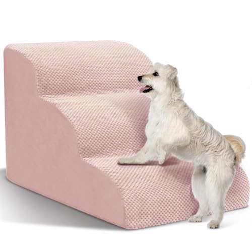 Hundetreppe für kleine Hunde – hochdichte Schaumstoff-Haustiertreppe, extra breite Hunderampe mit rutschfester Unterseite für hohe Betten, Couch und Sofa, am besten für verletzte Hunde, ältere Hundetreppe für kleine Hunde – hochdichte Schaumstoff-Haustiertreppe, extra breite Hunderampe mit rutschfester Unterseite für hohe Betten, Couch und Sofa, am besten für verletzte Hunde, ältere von Niubya