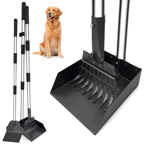Niubya Hundekotschaufel, Metall-Kotschaufel mit Kelle und Rechen, Verstellbarer Langer Stiel, Hundekotschaufel zur Entfernung von Tierkot, schwarz-Silber, 3er-Pack Niubya Hundekotschaufel, Metall-Kotschaufel mit Kelle und Rechen, Verstellbarer Langer Stiel, Hundekotschaufel zur Entfernung von Tierkot, schwarz-Silber, 3er-Pack von Niubya