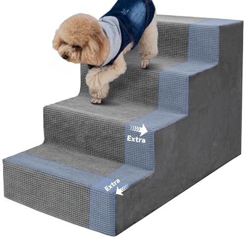 Niubya Hundetreppe für kleine Hunde, 4 Stufen, Grau von Niubya