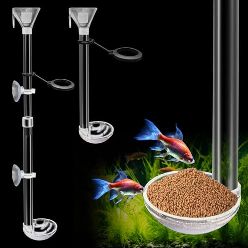 Aquarium Fisch Garnelen Futternapf Set, Garnelen Futternapf Set, Transparent Shrimp Feeding Adjustable Tube with Feeding Ring, Cleaning Brush for Fish Tank and Preventing Food Scattering (Large) von Niuohoy