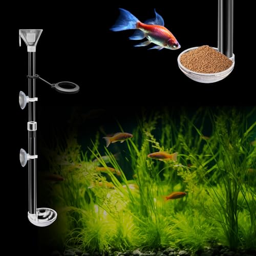 Aquarium Fisch Garnelen Futternapf Set, Garnelen Futternapf Set, Transparent Shrimp Feeding Adjustable Tube with Feeding Ring, Cleaning Brush for Fish Tank and Preventing Food Scattering (Small) von Niuohoy