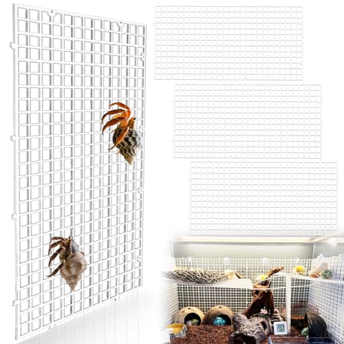 Niuohoy Klettergitter für Einsiedlerkrebse, mit Saugnäpfen, Einsiedlerkrebse, Kletterspielzeug, Kleintierkäfig, Zubehör für Einsiedlerkrebse, Schildkröten, Eidechsen und Vogelspinnen, 4 Stück von Niuohoy