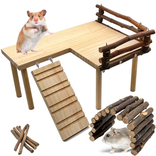Niwaes Hamsterplattform aus Holz mit Beinen von Niwaes