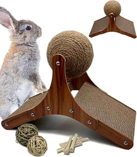 Niwaes Kaninchen Kratzspielzeug, Sisal Bunny Kratzball und Kratzpappe Pad, Haustier Anreicherung Interaktives Spielzeug für Indoor Hasen Frettchen Chinchillas Kleintiere Langeweile Breaker Niwaes Kaninchen Kratzspielzeug, Sisal Bunny Kratzball und Kratzpappe Pad, Haustier Anreicherung Interaktives Spielzeug für Indoor Hasen Frettchen Chinchillas Kleintiere Langeweile Breaker von Niwaes