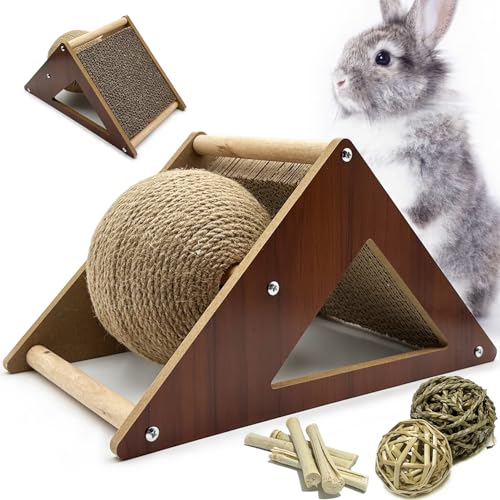 Niwaes Kaninchen Kratzunterlage Karton, Natürlicher Sisal Bunny Kratzball 2-in-1 Kaninchen Anreicherung Spielzeug Haustier Kratzbaum Interaktives Spielzeug für Indoor Hasen Frettchen Chinchillas Niwaes Kaninchen Kratzunterlage Karton, Natürlicher Sisal Bunny Kratzball 2-in-1 Kaninchen Anreicherung Spielzeug Haustier Kratzbaum Interaktives Spielzeug für Indoor Hasen Frettchen Chinchillas von Niwaes