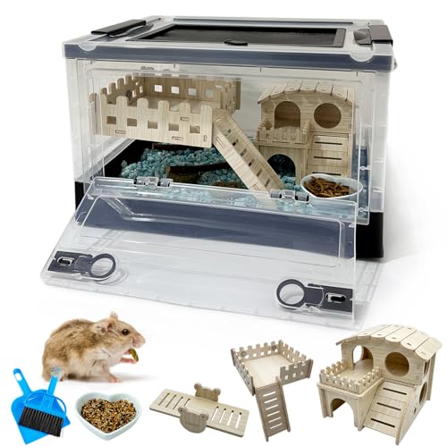 Niwaes Tragbares und faltbares Hamsterkäfig-Set, Schwarz von Niwaes