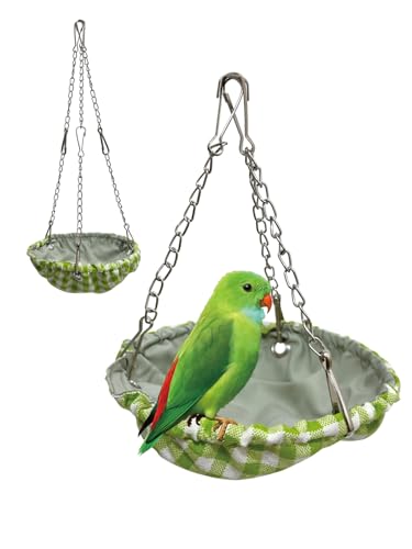 Niwaes Wasserdichtes Vogelnest für Käfig, hängende Vogelhängematte mit verstellbarer Kette, Vogelkäfigschaukel für Sittiche, Vogelschlafhütte für Wellensittiche, Lovebirds Quaker (Grün) von Niwaes