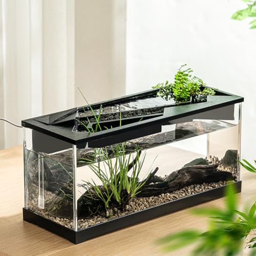 Niwugady Tisch-Aquarium mit Pumpe und Licht, Mini Landschaftsbau Aquarium, Komplettset Transparenz Acryl Rechteckig Aquarium für Fische und Wasserpflanzen Wohnzimmer Decor von Niwugady