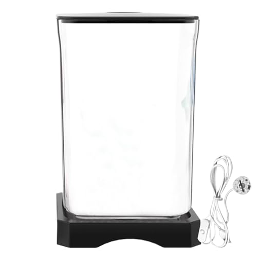 Betta -Fisch -Aquarien - Acryltank, LED Light Bowl | Kleines Aquarium Mit Fütterungsloch, Garnelenlebensraum, Desktop - Für Spinnen, Krabben, Beta -Landschaftstank, Haustier -Displaybehälte Betta -Fisch -Aquarien - Acryltank, LED Light Bowl | Kleines Aquarium Mit Fütterungsloch, Garnelenlebensraum, Desktop - Für Spinnen, Krabben, Beta -Landschaftstank, Haustier -Displaybehälte von Nixiara